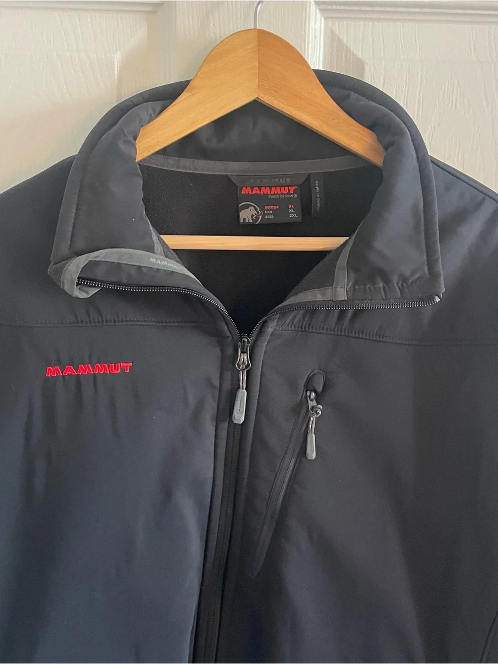 Mammut Jacket Men's XL SOFtech Black Full Zip Fleece Lined Hiking Outdoors